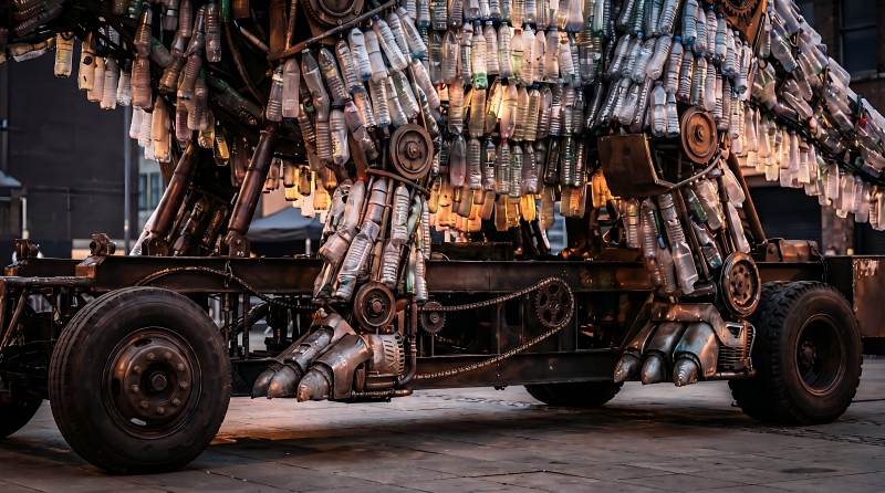 ?仿真朋克恐龙车内饰-6人座电动恐龙巡游车