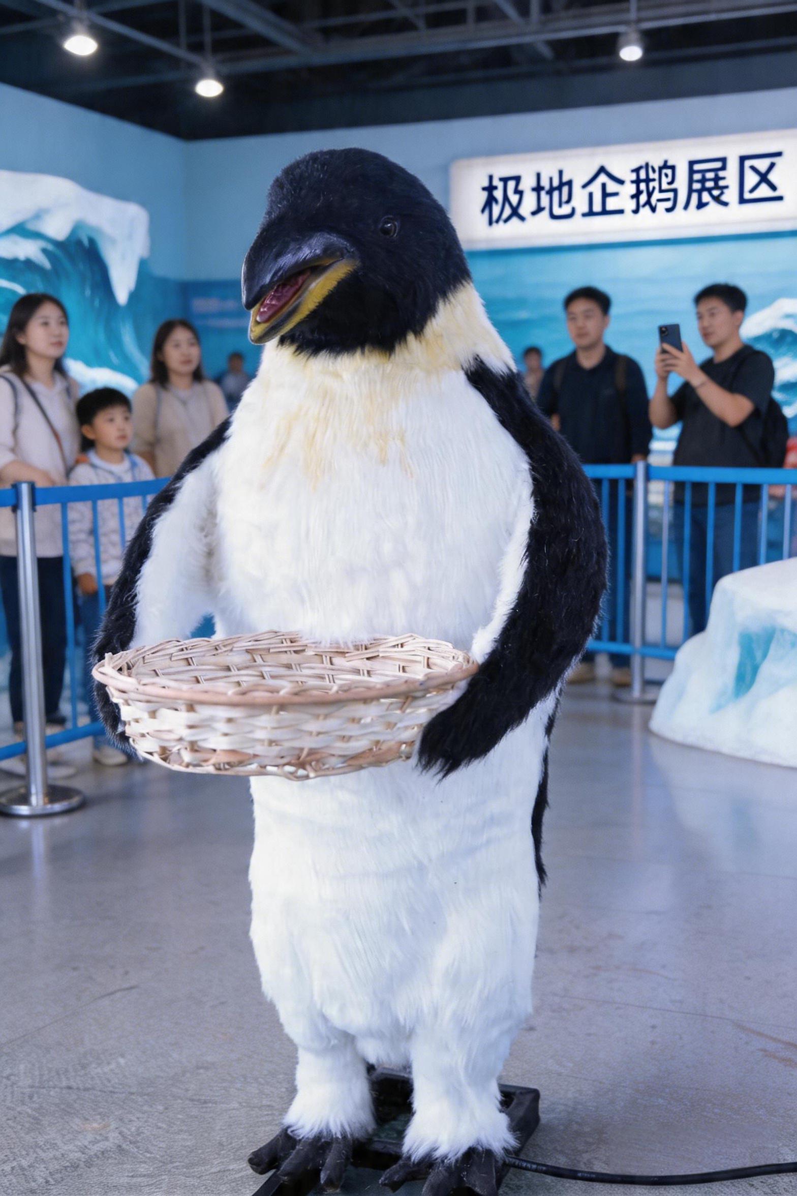 仿真帝企鹅-极地海洋馆仿真动物模型展示