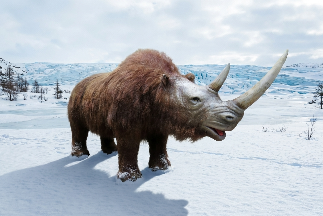 仿真披毛犀-自贡汇龙堂仿真动物定制-冰河时代巨兽复原