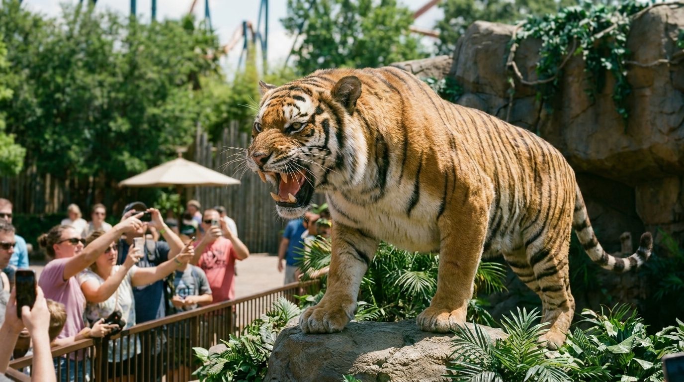 真老虎-自贡汇龙堂仿真动物制作-百兽之王1:1复原模型