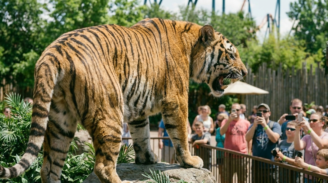 仿真老虎条纹纹理-手工植毛工艺-自贡仿真动物厂家