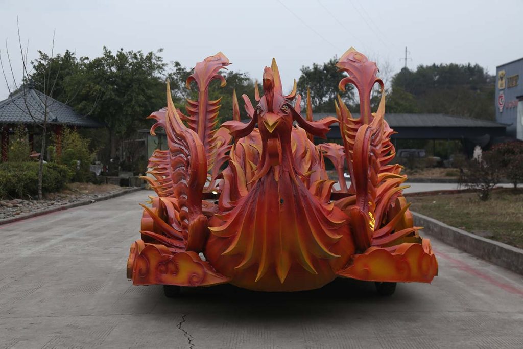 凤凰巡游花车 — 景区灯光节彩车巡游定制 仿真模型 恐龙定制 汇龙堂