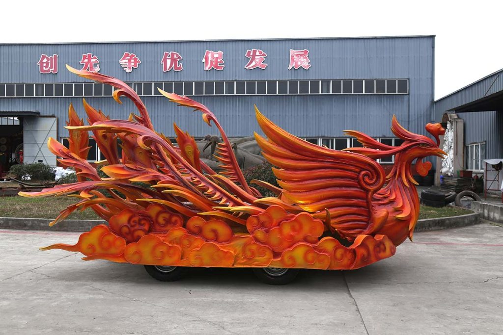 凤凰巡游花车 — 景区灯光节彩车巡游定制 博物馆 恐龙定制 汇龙堂